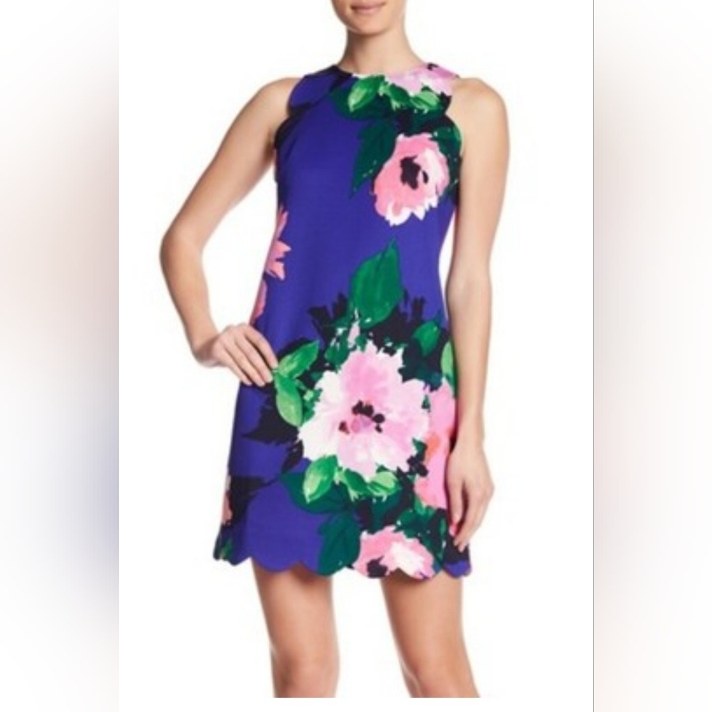 Vince Camuto Vibrant Floral Mini Dress - Purple and Pink